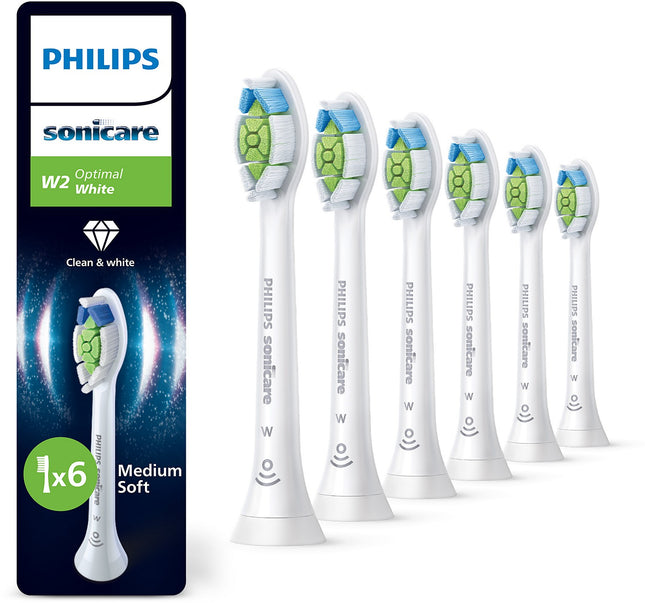 Brossette dentaire PHILIPS Sonicare lot de 6 - HX6066/87 white Optimal W2