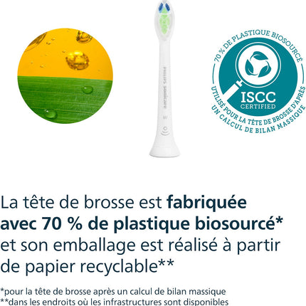 Brossette dentaire PHILIPS Sonicare lot de 6 - HX6066/87 white Optimal W2