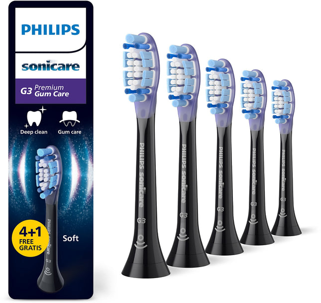 Brossette dentaire PHILIPS Sonicare lot de 5 - HX9055/88 black Gum Care- soin des gencives G3