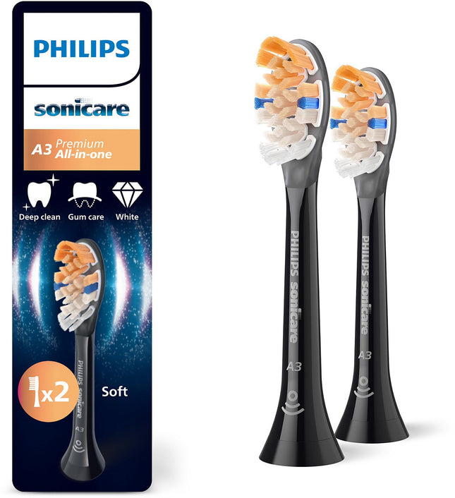 Brossette dentaire PHILIPS Sonicare lot de 2 - HX9092/88 black All in One A3