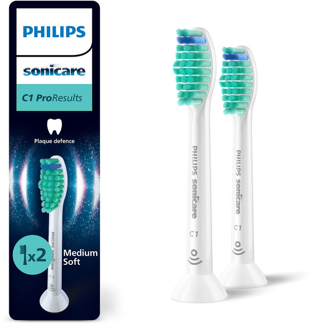 Brossette dentaire PHILIPS Sonicare lot de 2 - HX6012/87 white ProResults C1