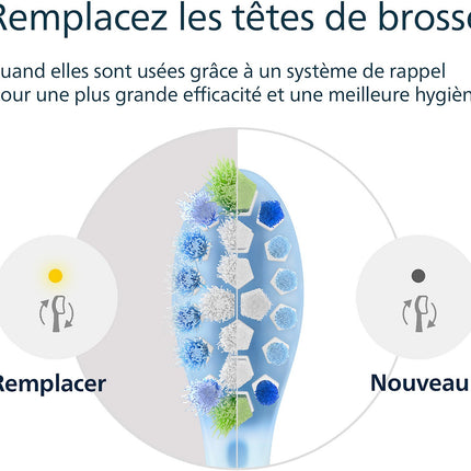 Brossette dentaire PHILIPS Sonicare lot de 2 - HX9042/87 white Premium Plaque Defence C3