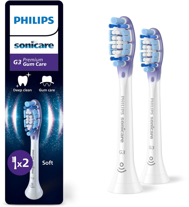 Brossette dentaire PHILIPS Sonicare lot de 2 - HX9052/87 white Gum Care - soin des gencives G3