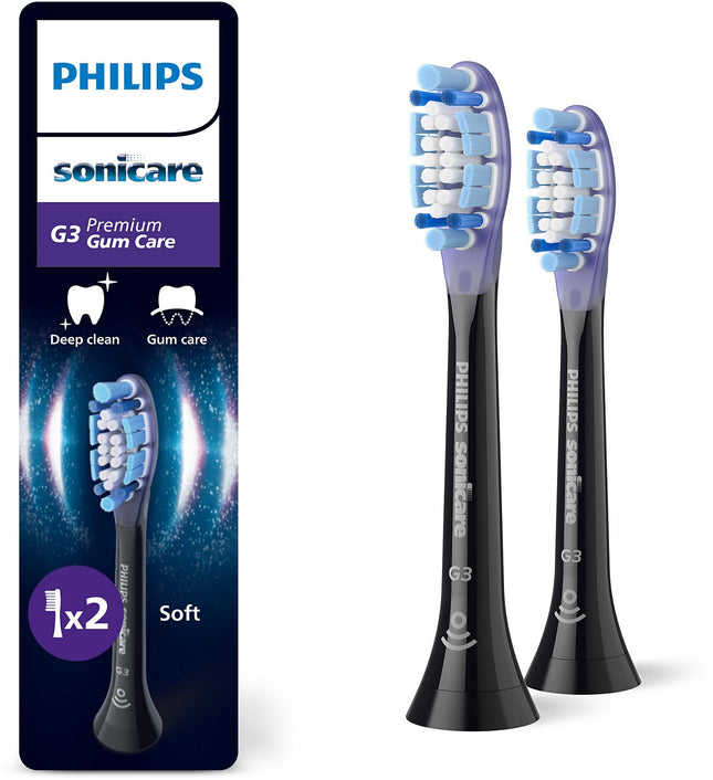 Brossette dentaire PHILIPS Sonicare lot de 2 - HX9052/88 black Gum Care - soin des gencives G3