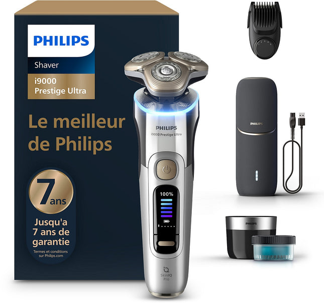 Rasoir électrique PHILIPS XP9404/46 Serie i9000 prestige ultra 100 % étanche avec Skin IQ et boitier de recharge UV