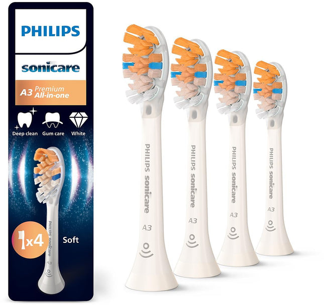 Brossette dentaire PHILIPS Sonicare lot de 4 - HX9094/87 white All in One A3