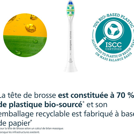 Brossette dentaire PHILIPS Sonicare lot de 6 InterCare blanc
