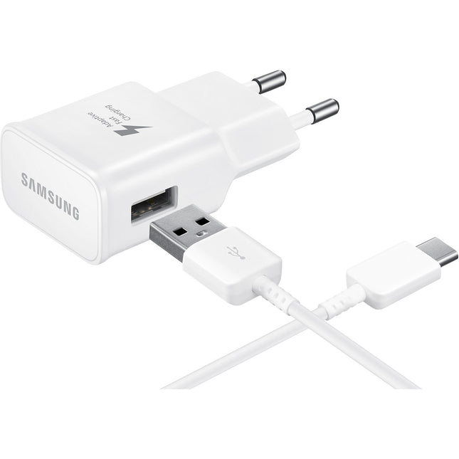 Chargeur secteu SAMSUNG 2A 15W + Cable USB C - Blanc
