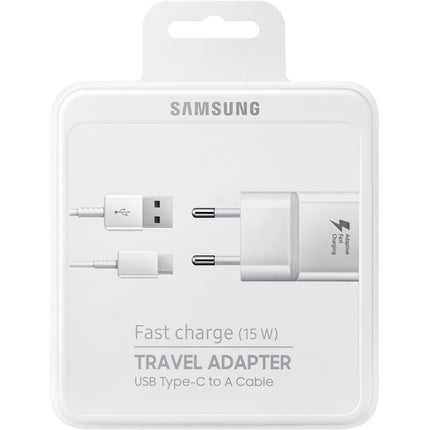 Chargeur secteu SAMSUNG 2A 15W + Cable USB C - Blanc