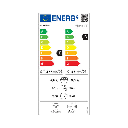 Lave linge séchant hublot SAMSUNG WD90T634DBH AUTODOSE Reconditionné