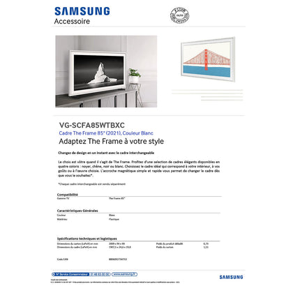 Cadre The Frame SAMSUNG 85'' Blanc Moderne
