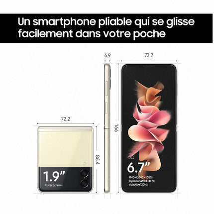 Smartphone SAMSUNG Galaxy Z Flip3 Crème 128 Go 5G Reconditionné