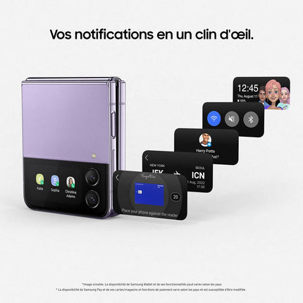 Smartphone SAMSUNG Galaxy Z Flip4 Lavande 256Go 5G Reconditionné