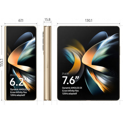 Smartphone SAMSUNG GalaxyZ Fold4 Ivoire 1To 5G Reconditionné