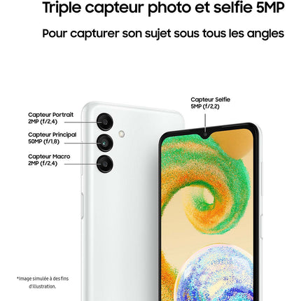 Smartphone SAMSUNG Galaxy A04s Blanc 32Go 4G Reconditionné
