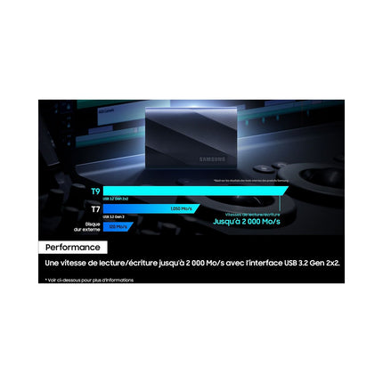 Disque dur SSD externe SAMSUNG 1To T9