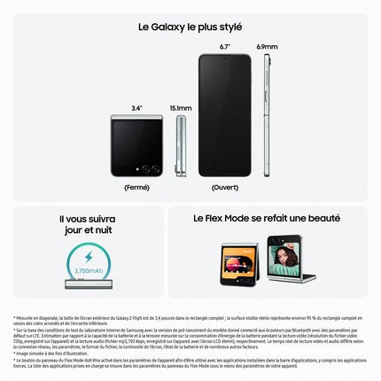 Smartphone SAMSUNG Galaxy Z Flip5 Vert 512Go 5G Reconditionné