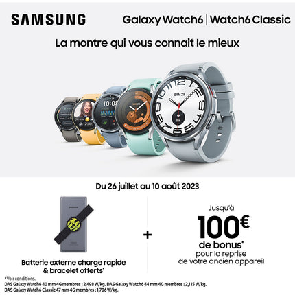 Montre connectée SAMSUNG Galaxy Watch6 Graphite 44mm BT Reconditionné