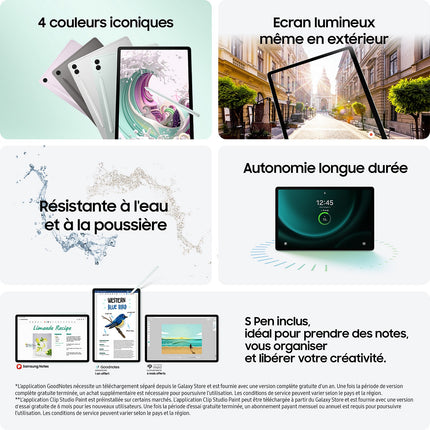 Tablette Android SAMSUNG Galaxy Tab S9FE+ 12.4 128Go Vert Reconditionné