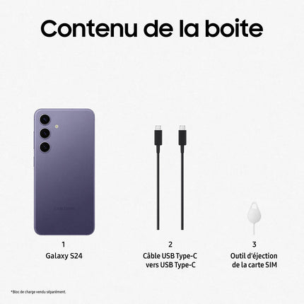 Smartphone SAMSUNG Galaxy S24 Indigo 128Go Reconditionné