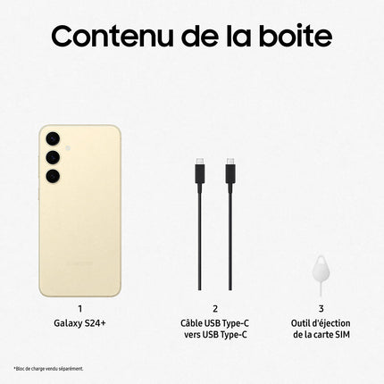 Smartphone SAMSUNG Galaxy S24+ Crème 512Go Reconditionné