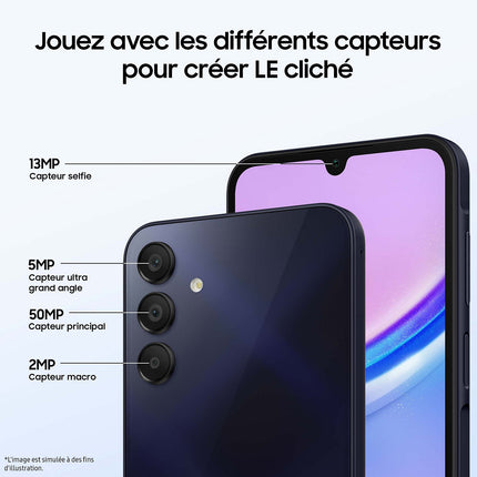 Smartphone SAMSUNG Galaxy A15 128Go Bleu nuit 4G Reconditionné