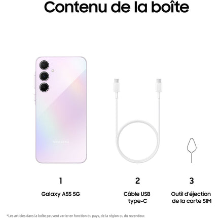 Smartphone SAMSUNG Galaxy A55 Lilas 128Go 5G Reconditionné