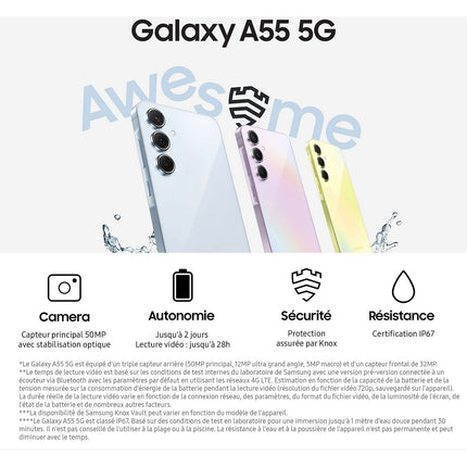 Smartphone SAMSUNG Galaxy A55 Lime 128Go 5G Reconditionné