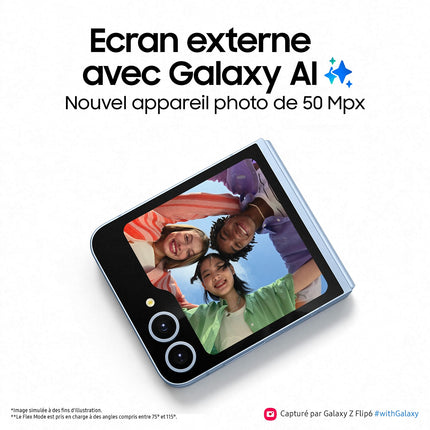 Smartphone SAMSUNG Galaxy Z Flip6 Bleu 256Go Reconditionné