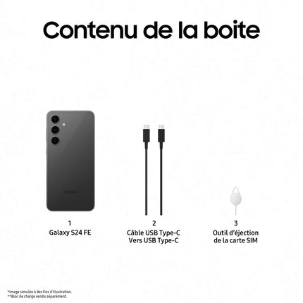 Smartphone SAMSUNG Galaxy S24FE 5G Graphite 256Go Reconditionné
