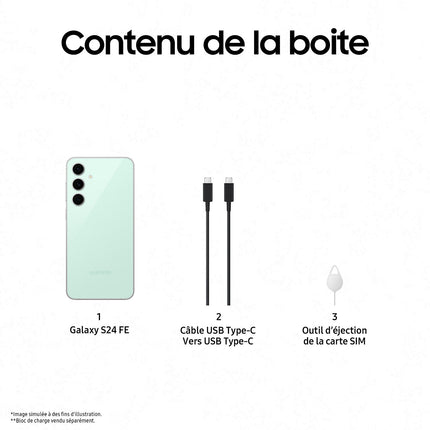 Smartphone SAMSUNG Galaxy S24FE 5G Vert d'eau128Go