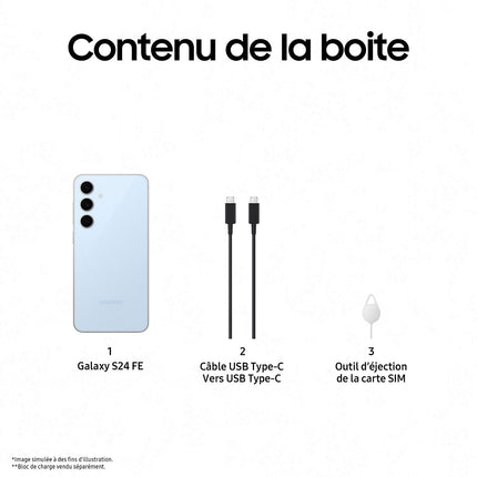 Smartphone SAMSUNG Galaxy S24FE 5G Bleu 256Go Reconditionné