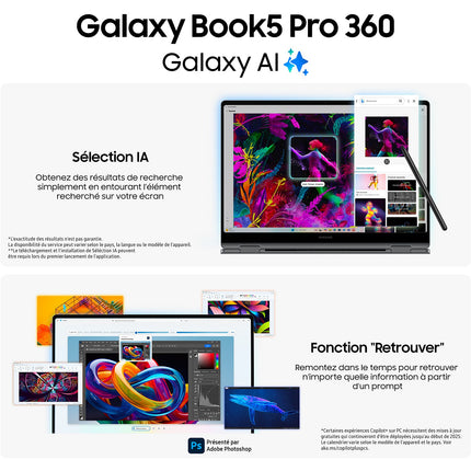 Ordinateur portable SAMSUNG Galaxy Book5 Pro 360 Copilot+ PC Gris