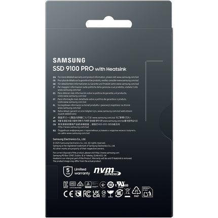 Disque dur SSD interne SAMSUNG 4To 9100 PRO avec dissipateur NVMe M.2