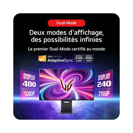 Ecran PC Gamer LG UltraGear 32GS95UV 32" 4K 240Hz OLED HDR True Black 400 HDMI 2.1 AMD FreeSync & G-Sync