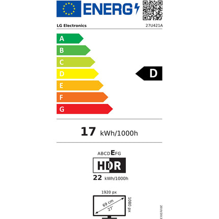 Ecran PC LG 27U421A-B UHD 27'' VA Incurvé