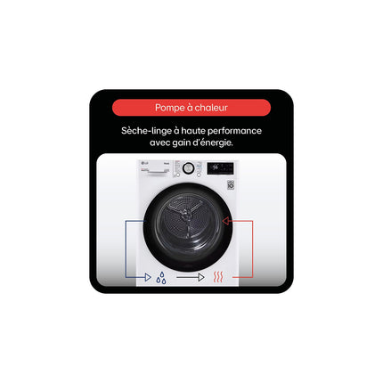 Sèche linge pompe à chaleur LG RH9X56WH