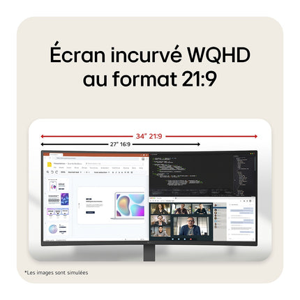 Ecran PC LG UltraWide 34U620B 34'' UWQHD 144Hz VA 5 ms HDR