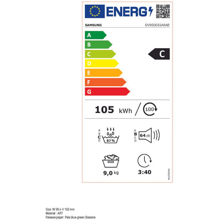 Sèche linge pompe à chaleur SAMSUNG DV90DG52A0AE