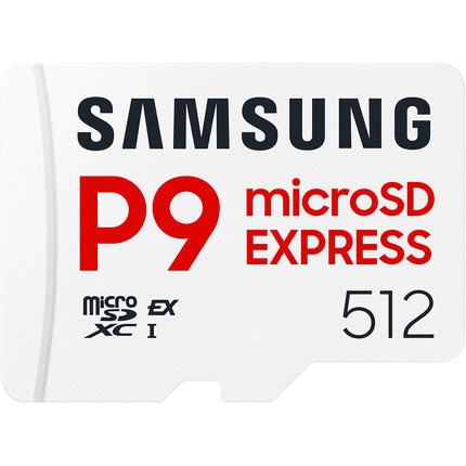 Carte Micro SD SAMSUNG 512Go P9 Express Classe U3 V30 A1