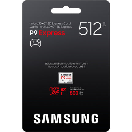 Carte Micro SD SAMSUNG 512Go P9 Express Classe U3 V30 A1