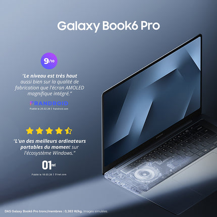 Ordinateur portable SAMSUNG Galaxy Book6 Pro AI 16" Tactile - Intel Core Ultra X7 - 32 Go RAM - SSD 1 To - Copilot+