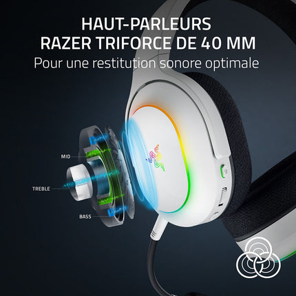 Casque gamer RAZER BARRACUDA X CHROMA BLANC