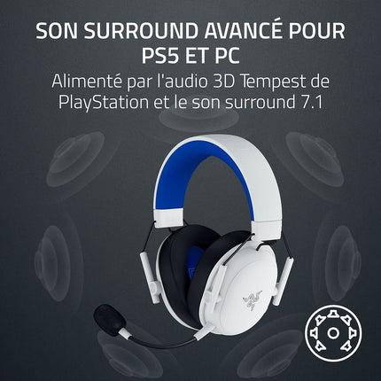 Casque gamer RAZER BLACKSHARK V3 X HYPERSPEED PS BLANC