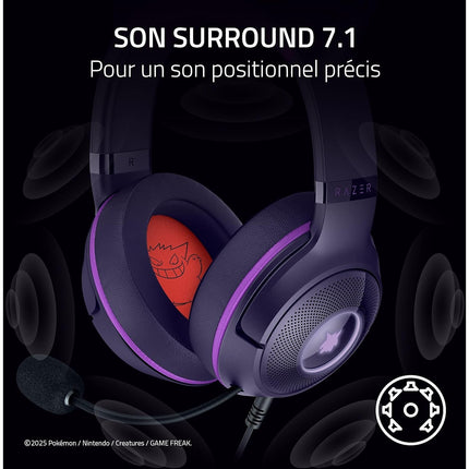 Casque gamer RAZER KRAKEN KITTY V2 ÉDITION POKÉMON GENGAR