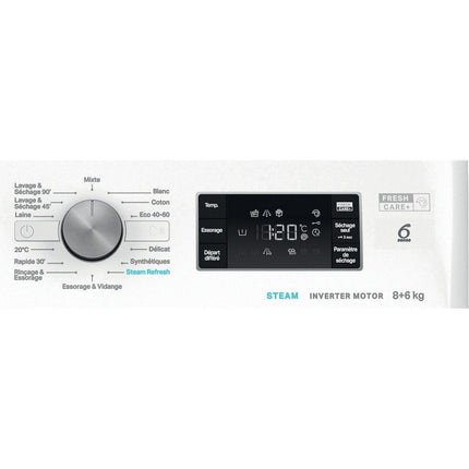 Lave linge séchant hublot WHIRLPOOL FFWDB864489BVFR