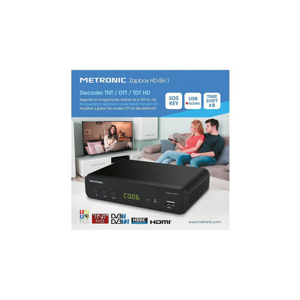 Décodeur TNT METRONIC Décodeur TNT Zapbox HD-SH.1 HEVC - noir