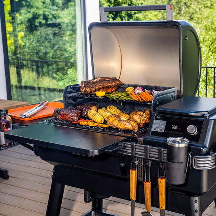 Barbecue pellet LE MARQUIER IRONWOOD noir sur chariot 76 cm
