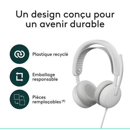 Micro-casque LOGITECH Zone Wired 2 OFF WHITE