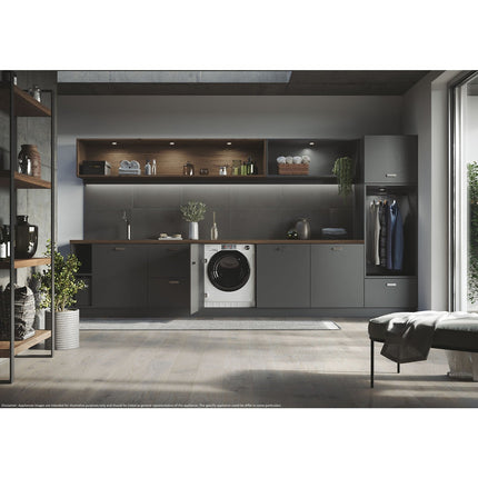 Lave linge séchant hublot encastrable HAIER HWD90B416FWB-FR